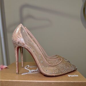Christian Louboutin Blush Crystal Mesh Pointed-Toe Pump 100mm